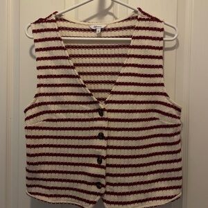 Reitman’s Striped Knit Button-Front Vest